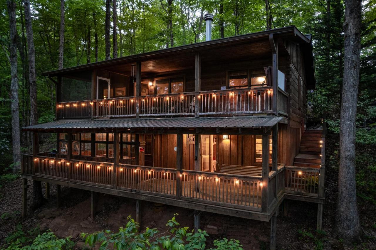 Secluded Sunrise Ridge-10 Min From Blue Ridge, King Beds, Hot Tub, 2 Porches, Fireplace Wood Burning, Mountain View, Cozy Bagian luar foto