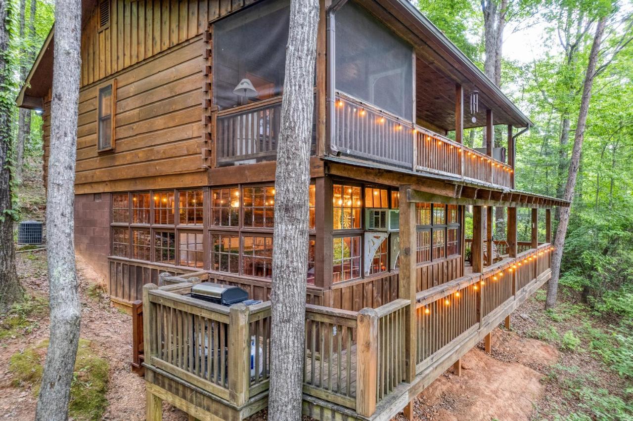 Secluded Sunrise Ridge-10 Min From Blue Ridge, King Beds, Hot Tub, 2 Porches, Fireplace Wood Burning, Mountain View, Cozy Bagian luar foto